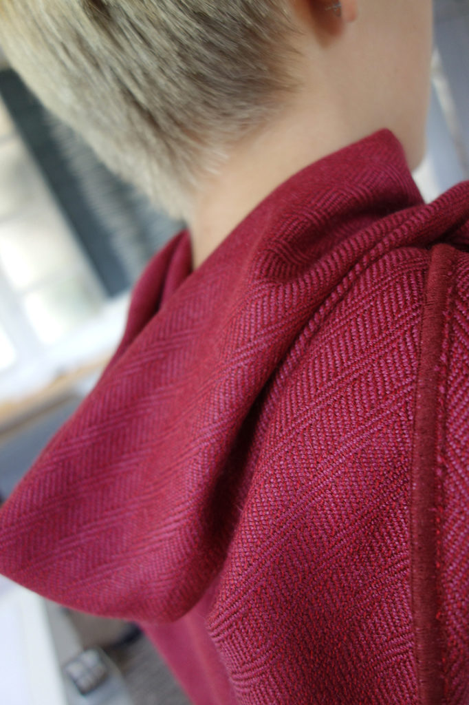 Handwoven shiny red silk