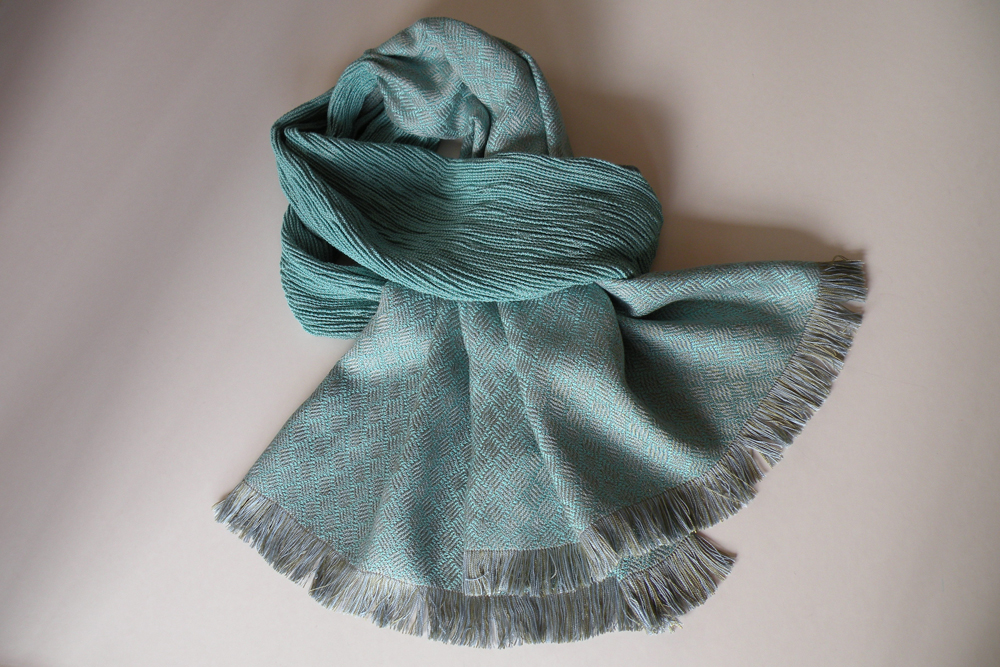 Silk scarf - Crafts Collection Lower Saxony - silk/elastane, weave variation/cord weave, 0.45 x 1.90 m