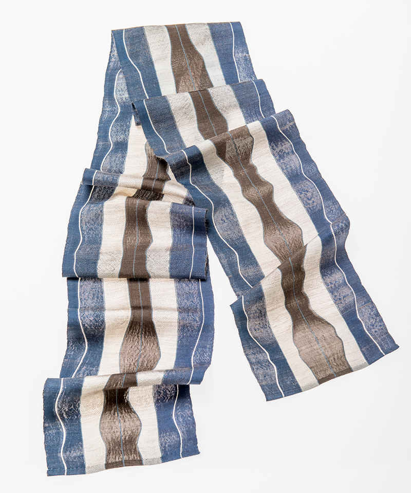 Sjaal - waaierstof, zijde/papier/alpaca, 0,20 x 2 m