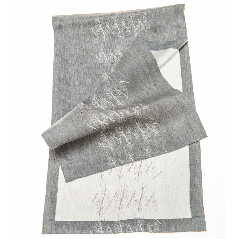 Table runner - jacquard fabric, 0.43 x 1.53 m, linen/lyocell